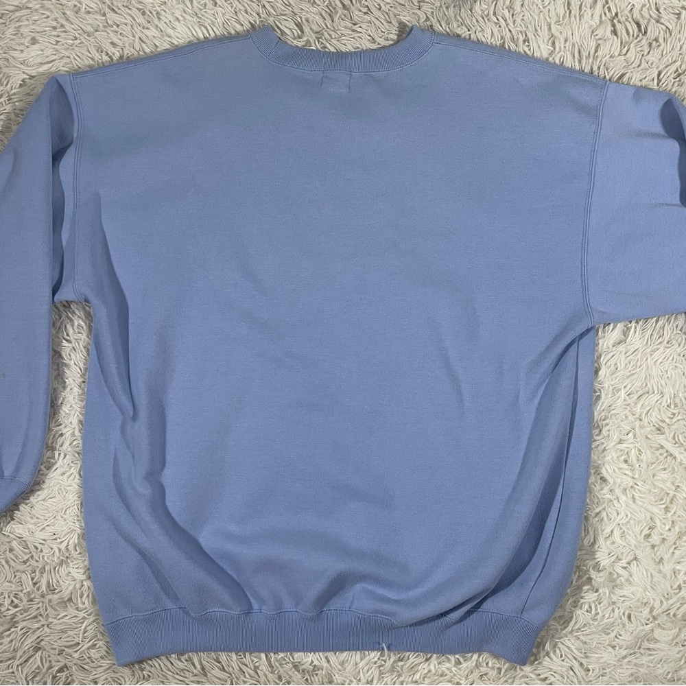 Vintage GAP Women's XL Sweatshirt Baby Blue Christmas Bear Bell Embroidered Ugly - Picture 10 of 10